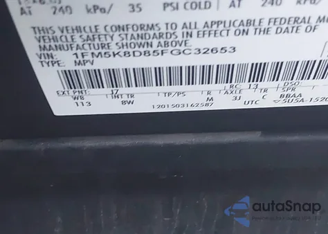 2015 Ford Explorer Xlt из США, поврежденный, VIN 1FM5K8D85FGC32653